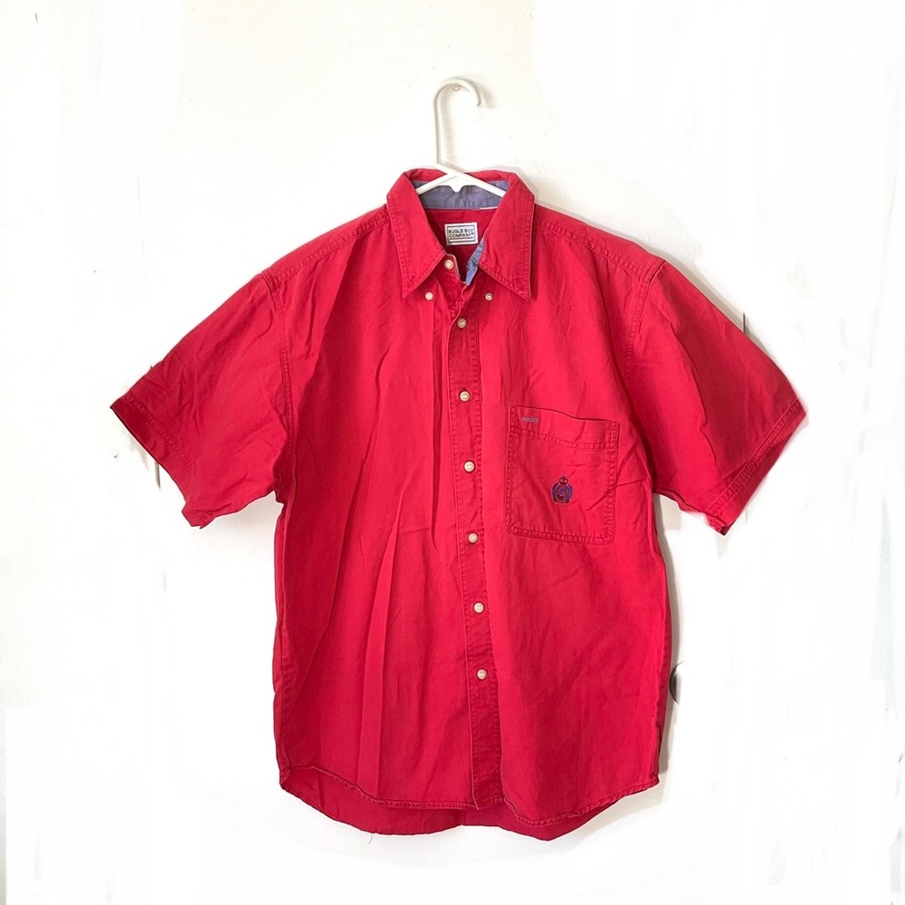Vintage bugle boy button down shirt short sleeve collar embroidered pocket